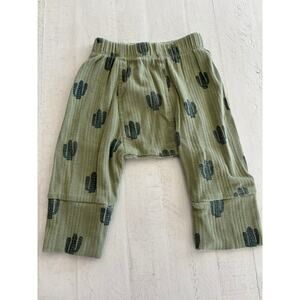 Kate Quinn Organic Cotton Green Cactus Panda Pants 3-6 months VGUC